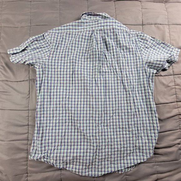 Ralph Lauren Mens XL Multicolor Plaid Button Shirt Casual Formal Short Sleeve - Picture 2 of 10
